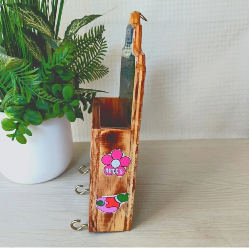 Wooden letter and key holder from El Salvador